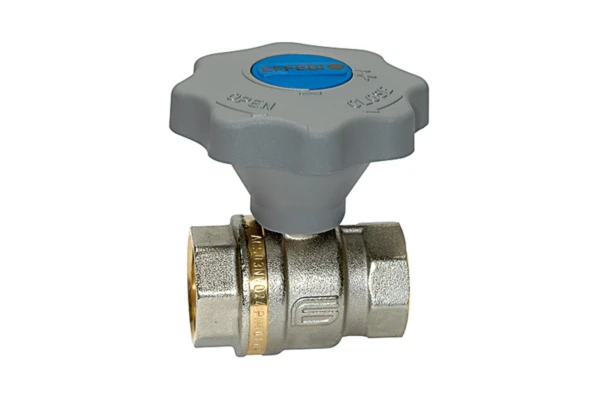 Kugelhahn; Feineinstellung; Messing vernickelt/blank; G 1 1/4