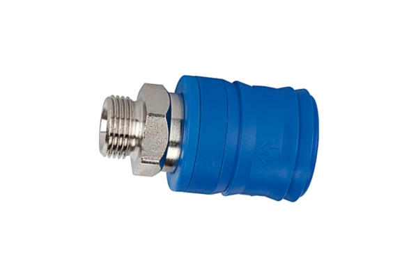 Sicherheitskupplung NW 7,4, Typ KE, Messing vern., G 1/2 AG