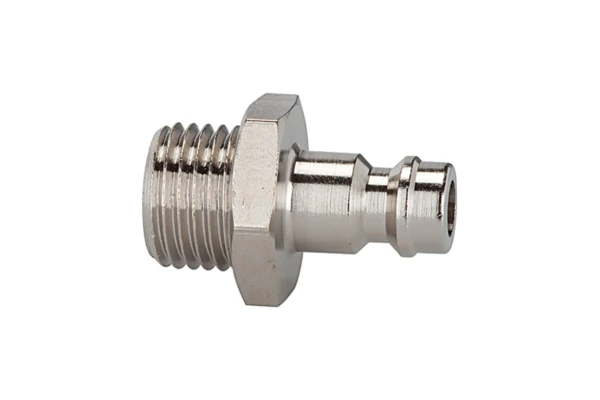Nippel für Kupplungen NW 5, Messing vernickelt, G 1/4 AG