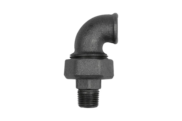 Verschr. Bogen 98, konisch dichtend., Rp 1/2,R 1/2, Temperg. schwarz