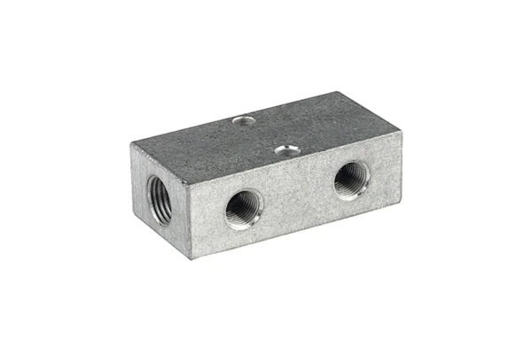 Verteilerleiste; Abgänge beidseitig; 2 x 3/8, 4 + 4 x 1/4, Alu