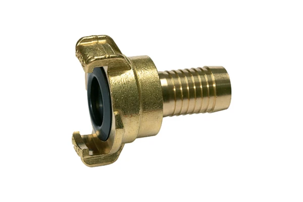 GEKA-Schlauchstück, 360° drehbar, Messing blank, LW 13