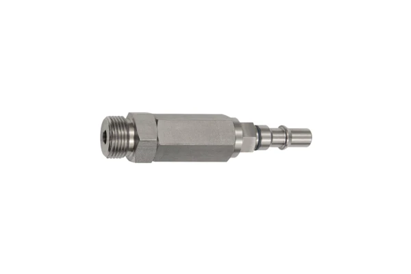 Unverwechselbarer Nippel NW 6, ISO 6150 C, RSV, G 3/8 AG, grau