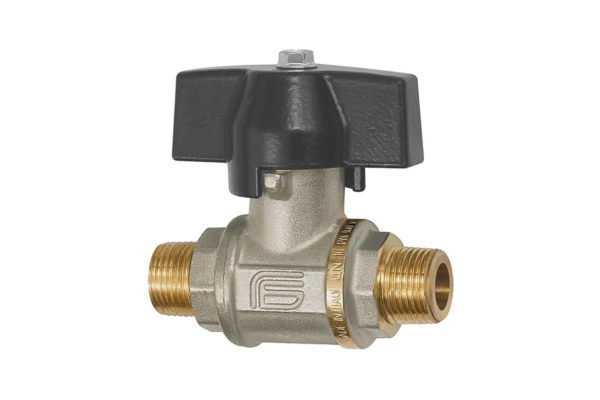 Kugelhahn; schwere Ausführung; Flügelgriff; AG/AG; MS vern.; R 1/2