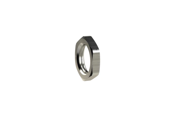 Sechskant-Gegenmutter; M22x1,0; SW 27; Messing vernickelt