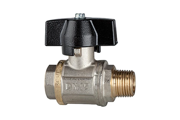 Kugelhahn; schwere Ausführ., Flügelgriff; IG/AG; MS vern., G/R 3/8