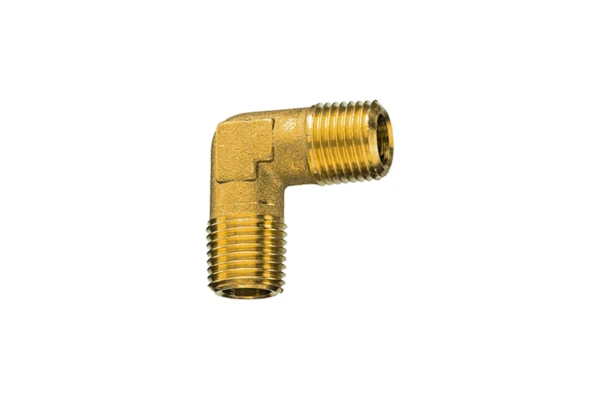 Winkelstück; AG/AG; R 1/2; SW 21; Messing blank;