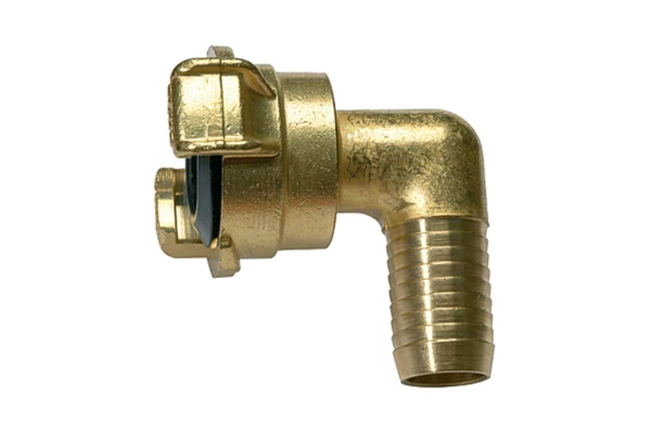GEKA-Winkelschlauchstück, 360° drehbar, Messing blank, LW 19