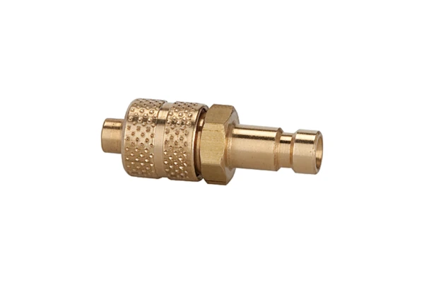 Nippel für Kupplungen NW 2,7, Messing blank, für Schlauch 6x4