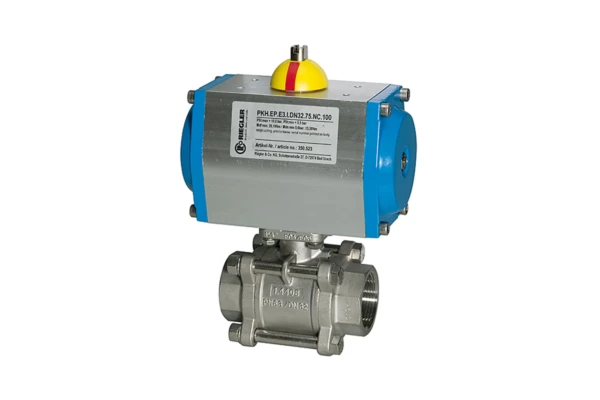 ES-Kuha, pneumat. Stellantrieb, einfachwirkend, Rp 3, DN 80