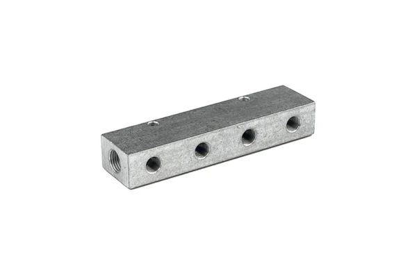 Verteilerleiste; Abgänge einseitig; Eingang 2x3/8; Ausgang 2x1/8