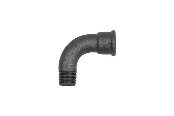 Bogen 1; 90°, lang; Rp 3/8 i.; R 3/8 a., Temperguss schwarz