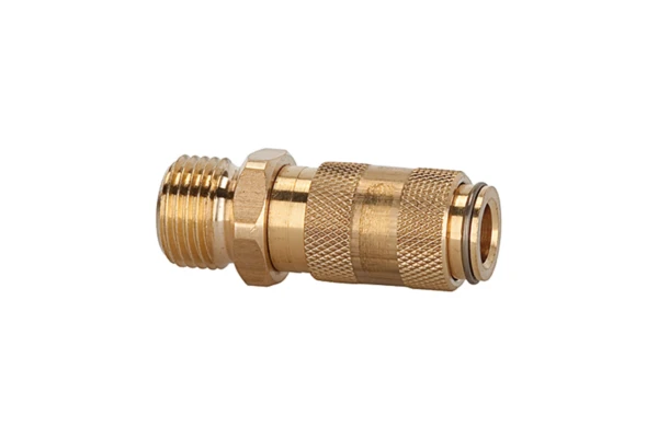 Schnellverschlusskupplung NW 2,7, Messing blank, G 1/8 AG