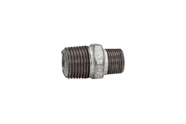 Doppelgewindenippel 245 AG/AG; R 1/2; R 3/8, schwarzer Temperguss