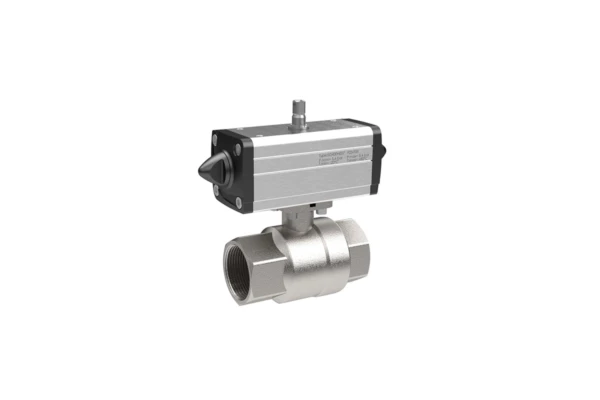 Messing-KH, pneum. Stellantrieb, doppeltw., Rp 1/2