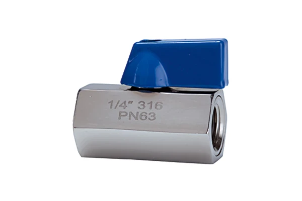 Mini-Kugelhahn; Edelstahl 1.4401; IG/IG; G 1/2, DN 15