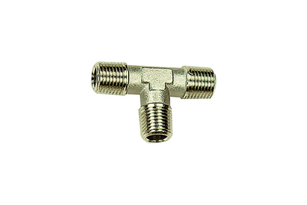 T-Stück; AG/AG/AG; R 1/8; SW 10; Messing vernickelt
