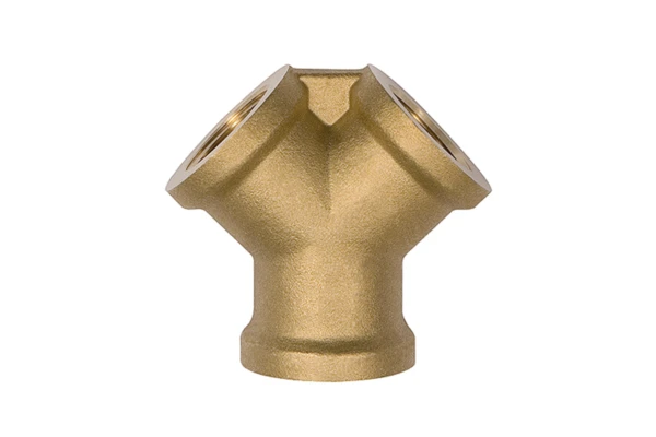 Verteiler; 2fach, G 3/8 i., 2 x G 3/8 IG; Messing blank;