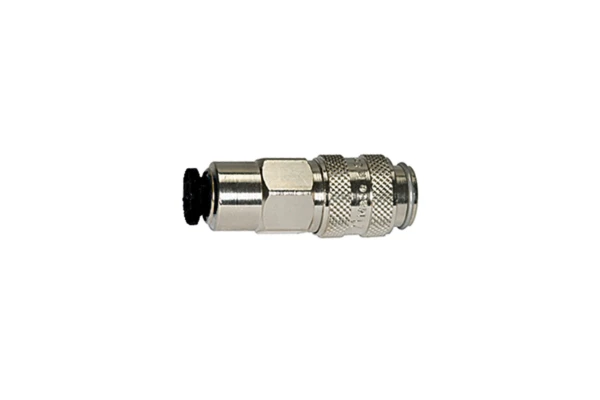 Schnellverschlusskupplung NW 5, MS vern., push-in Anschluss 6 mm