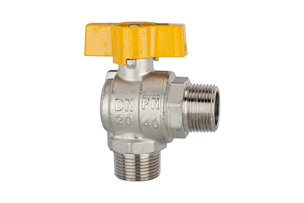 Kugelhahn; Eckform, EN 331, MS vern., AG/AG; R 3/4, DN 20