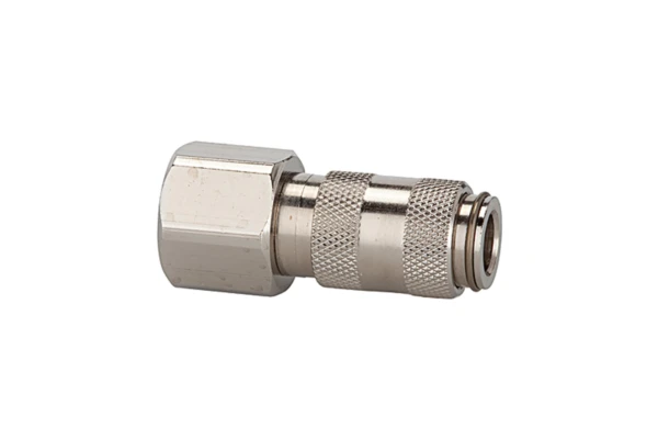 Schnellverschlusskupplung NW 2,7, Messing vernickelt, G 1/8 IG