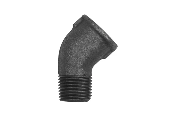 Winkel 121; 45°; Rp 1/2 i.; R 1/2 a., Temperguss schwarz