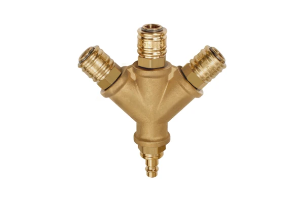 Verteiler, 3 Schnellverschlusskuppl. NW7,2, Nippel NW7,2-7,8 G1/2