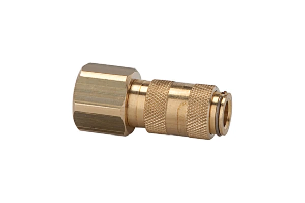 Schnellverschlusskupplung NW 2,7, Messing blank, G 1/8 IG