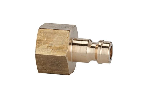 Nippel für Kupplungen NW 5, Messing blank, G 1/4 IG, SW 17