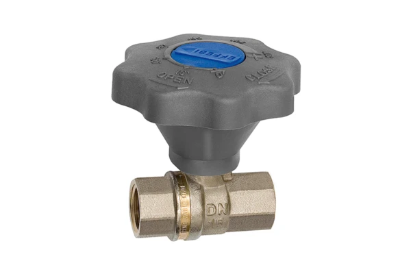 Kugelhahn; Feineinstellung; Messing vernickelt/blank; Rp 3/8